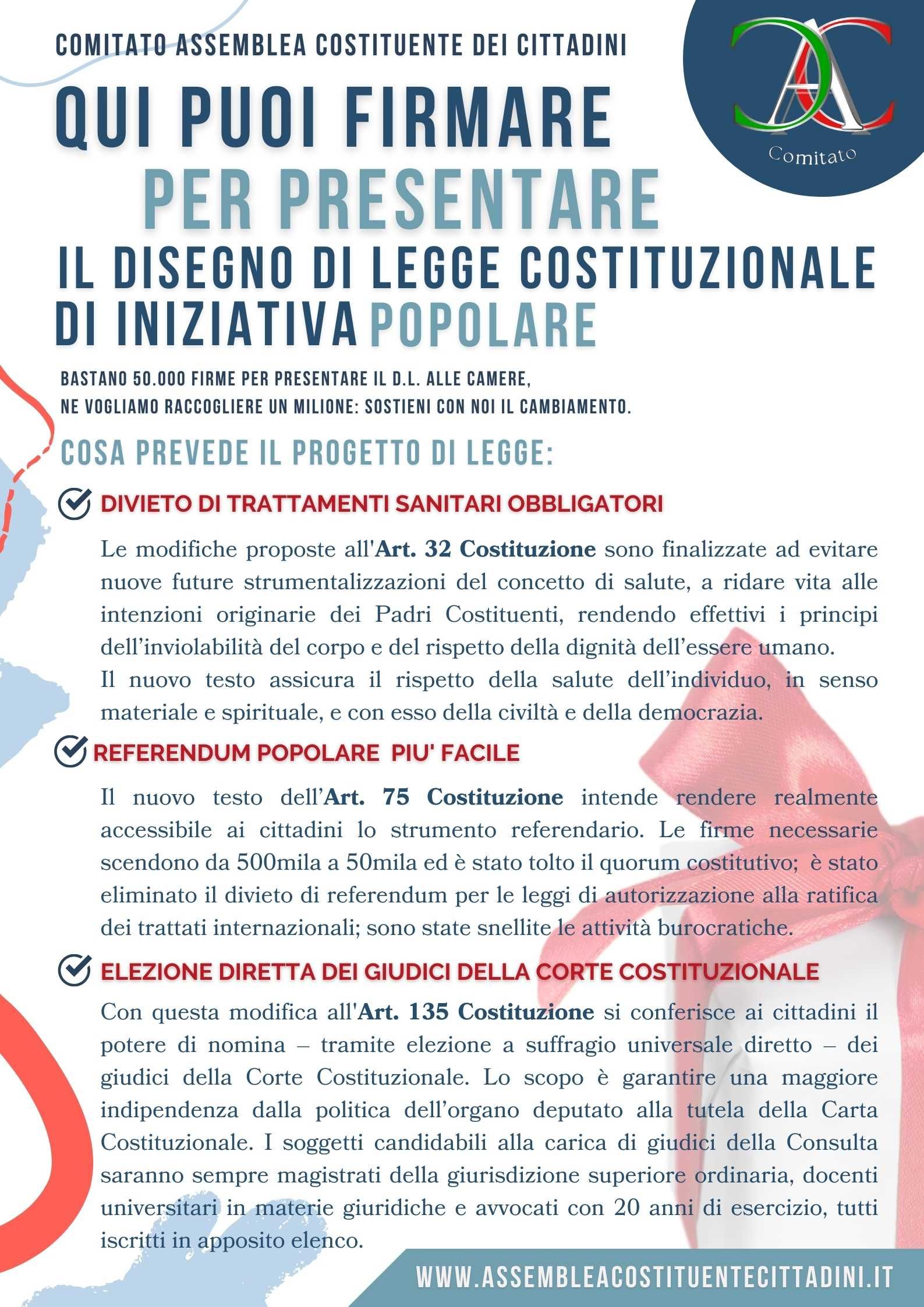 locandina raccolta firme banchetto comitato organizzatore 