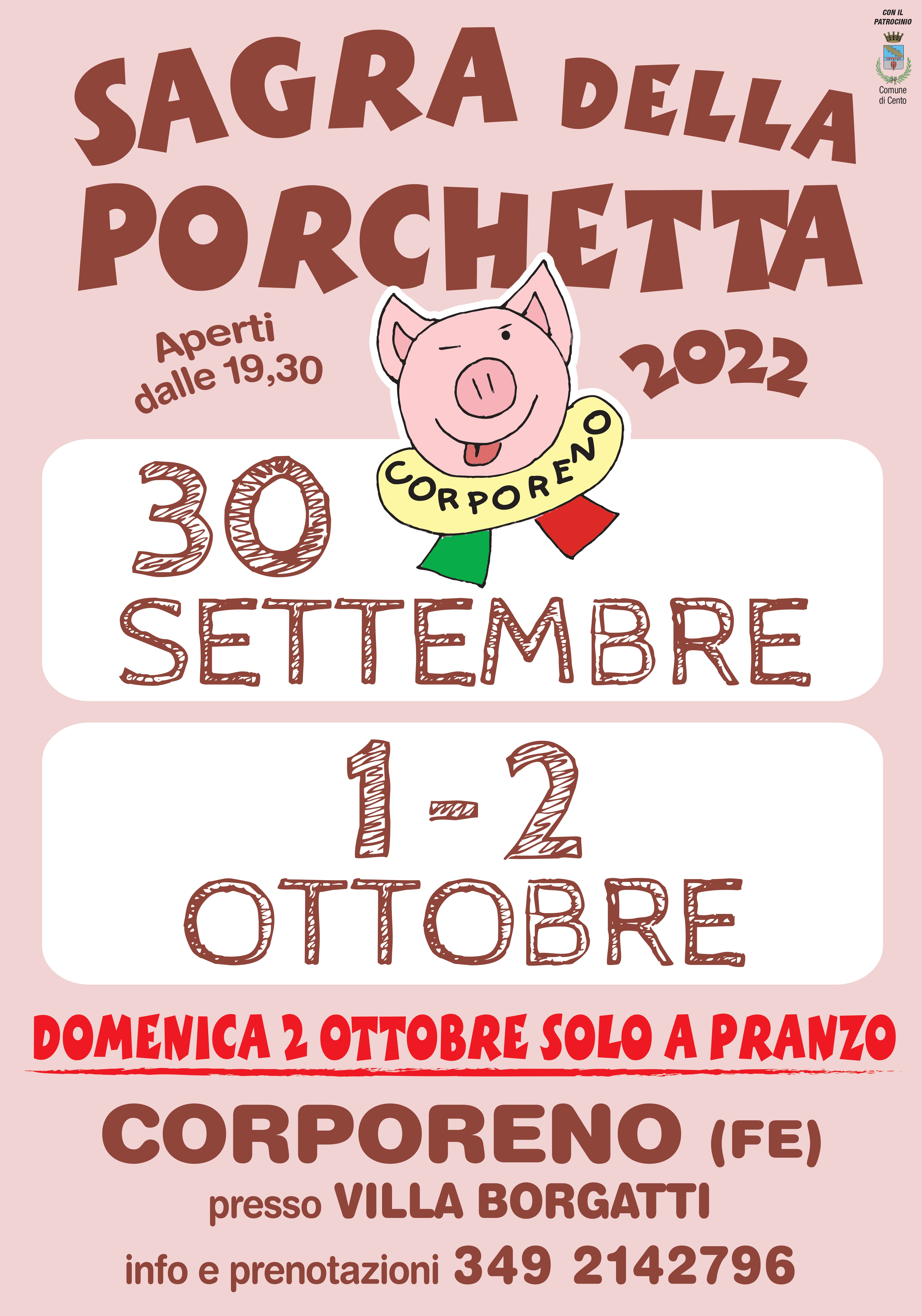 locandina sagra con disegno muso del maiale che stringe l-occhio