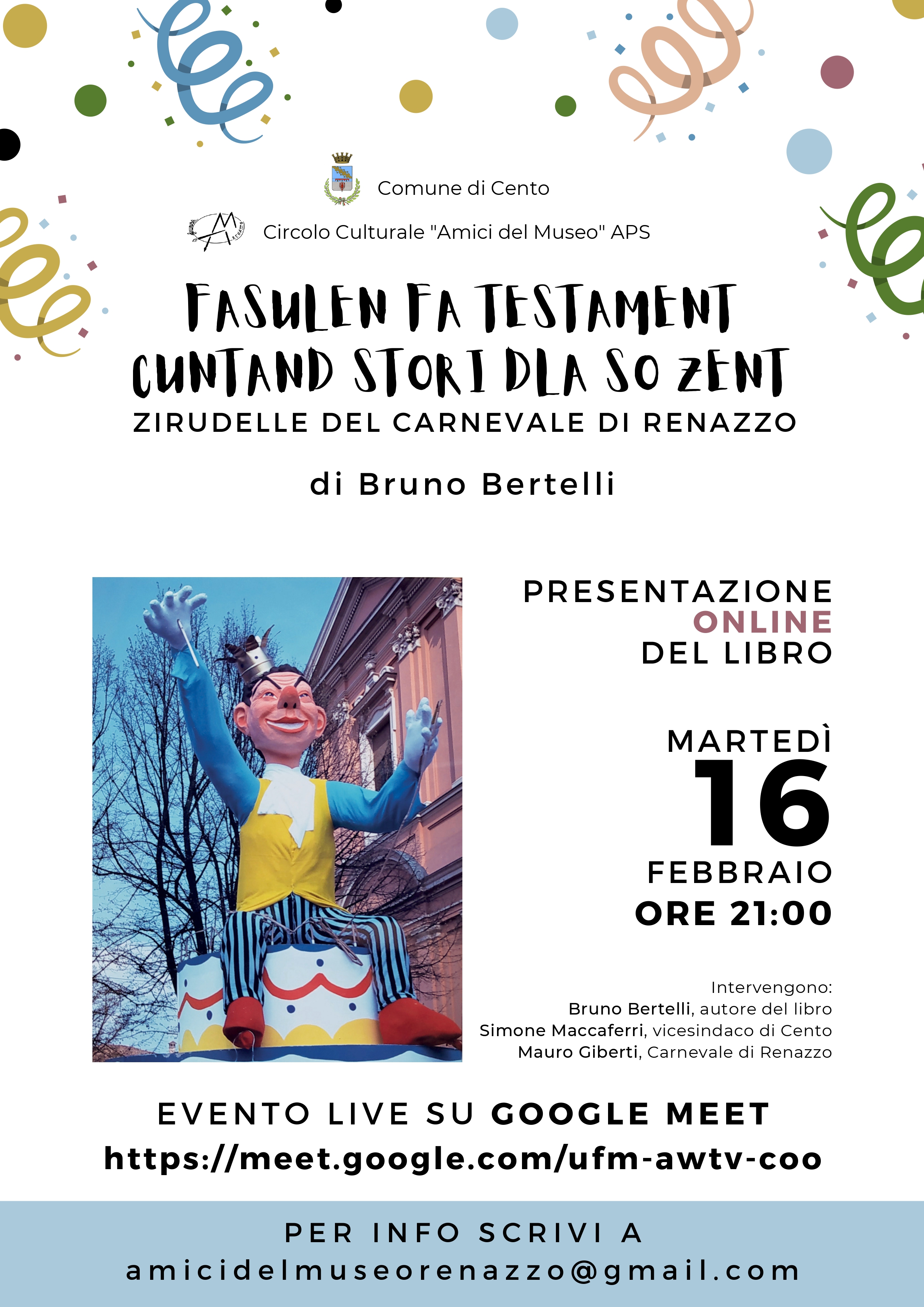 locandina presentazione libro di Bruno Bertelli