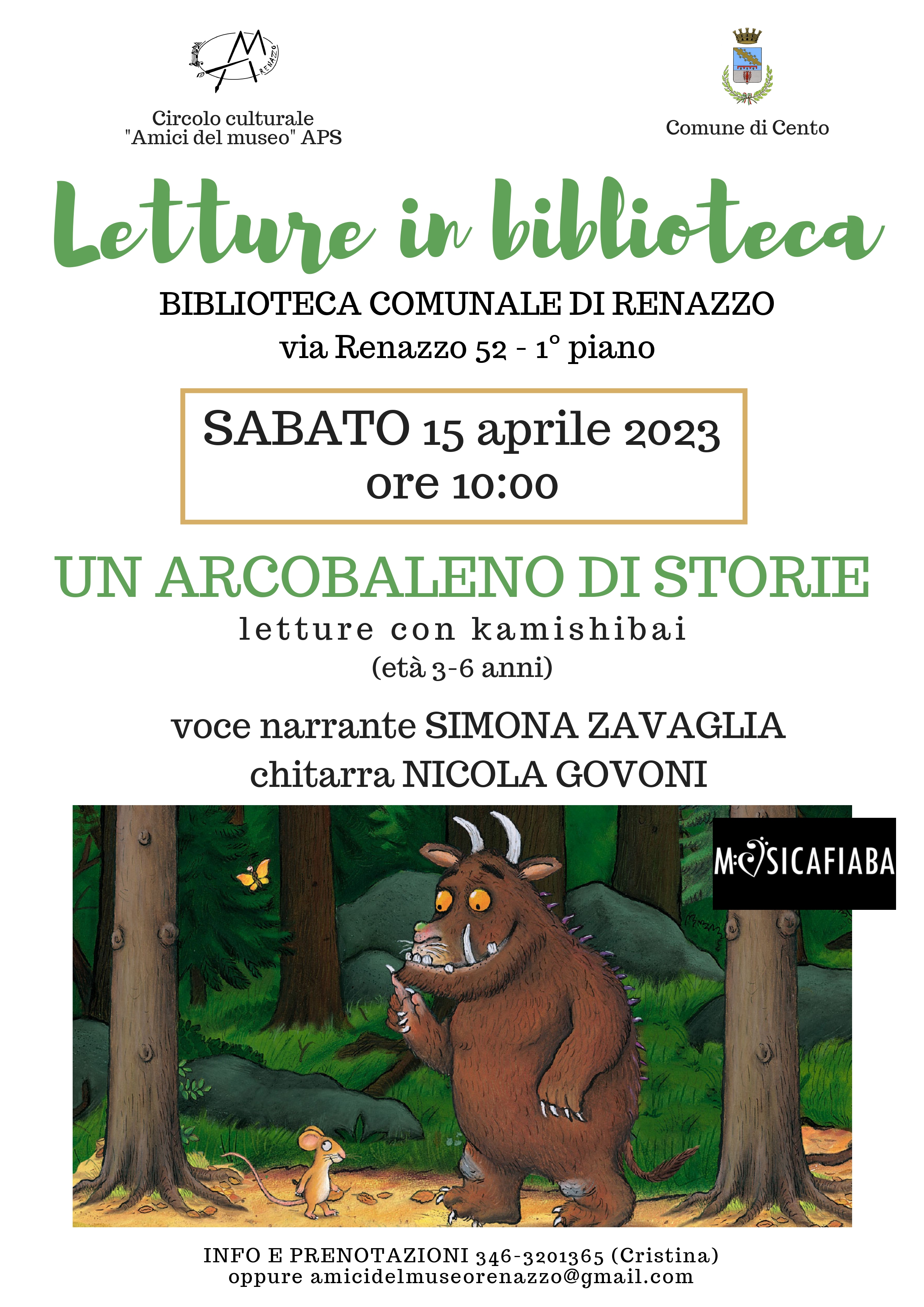 locandina informativa con disegno cinghiale e topolino nel bosco