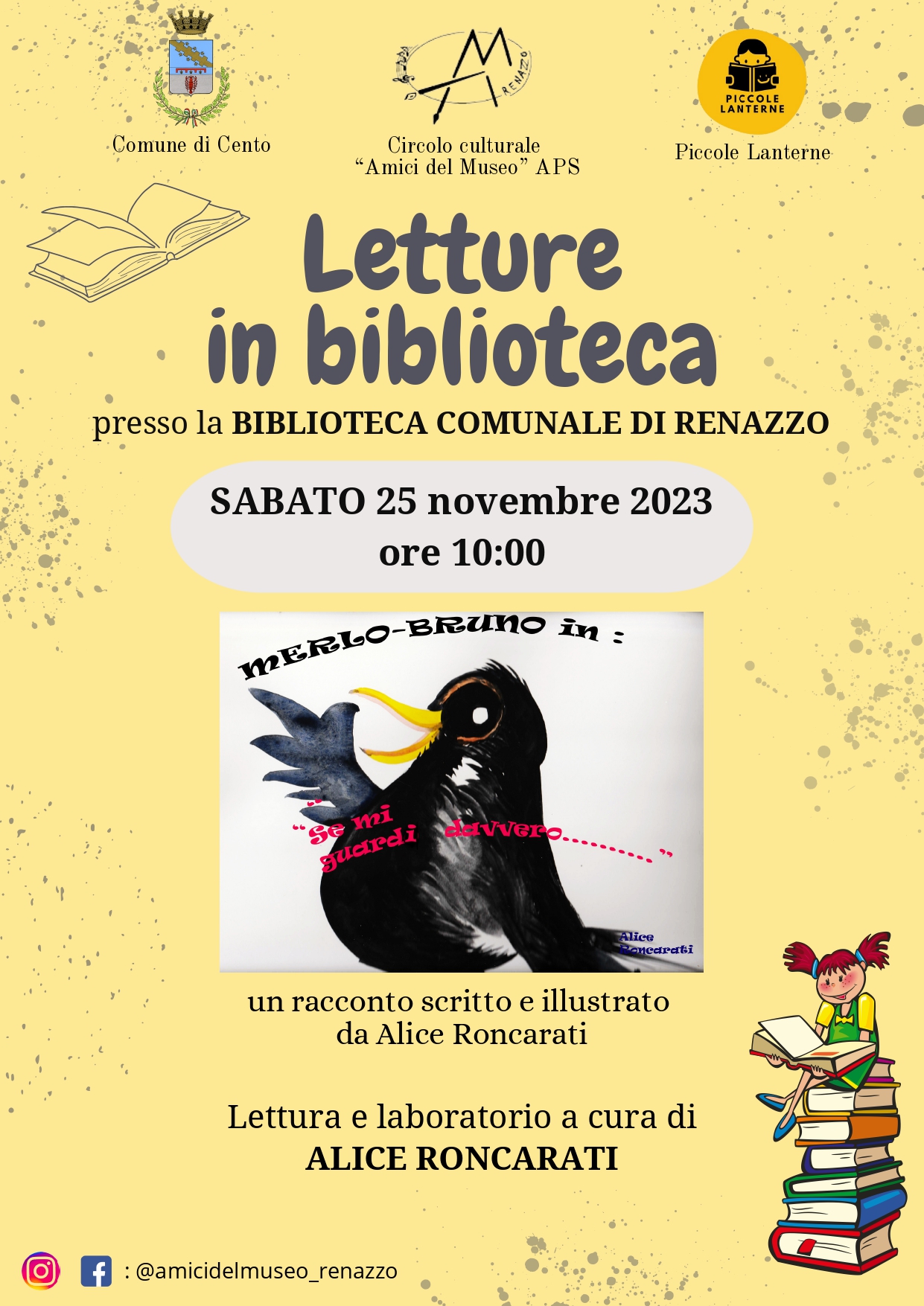locandina presentazione con copertina del libro