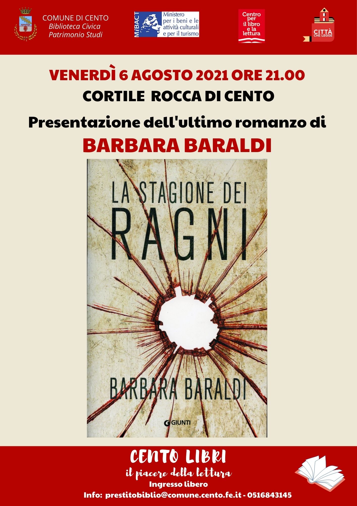 locandina di presentazione dell'evento con copertina libro dell'autrice