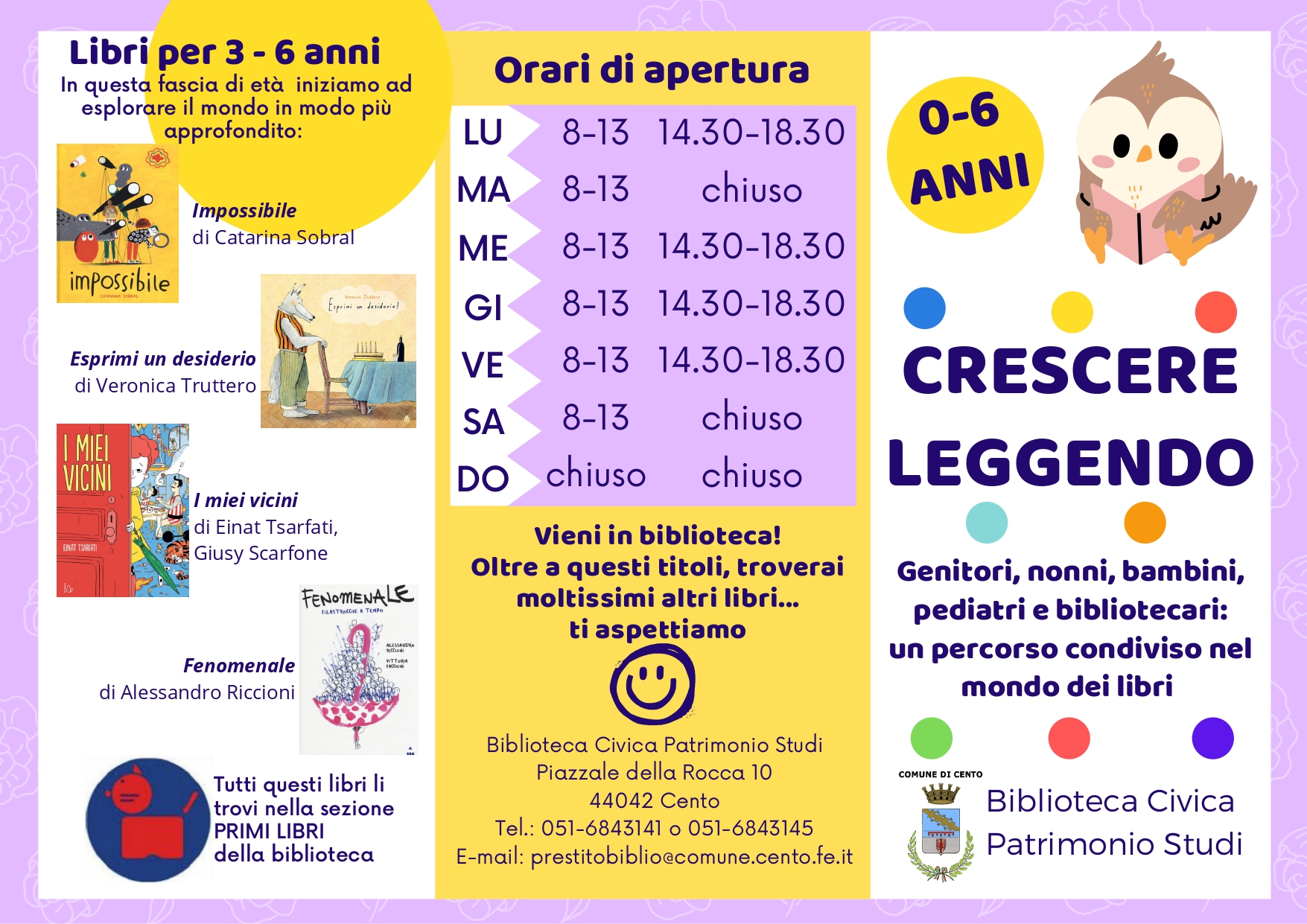 brochure informativa pieghevole tre pagine