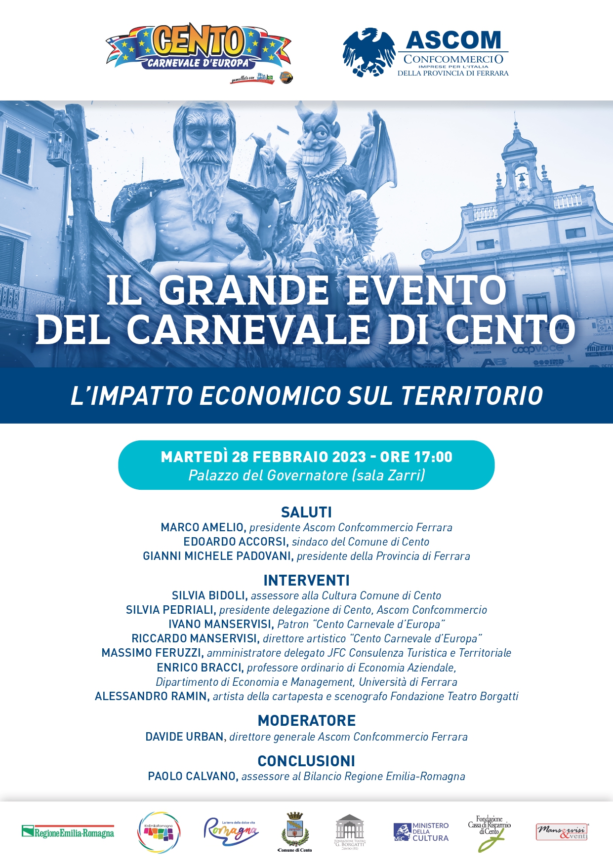 locandina evento con informazioni e fotografia carro in piazza