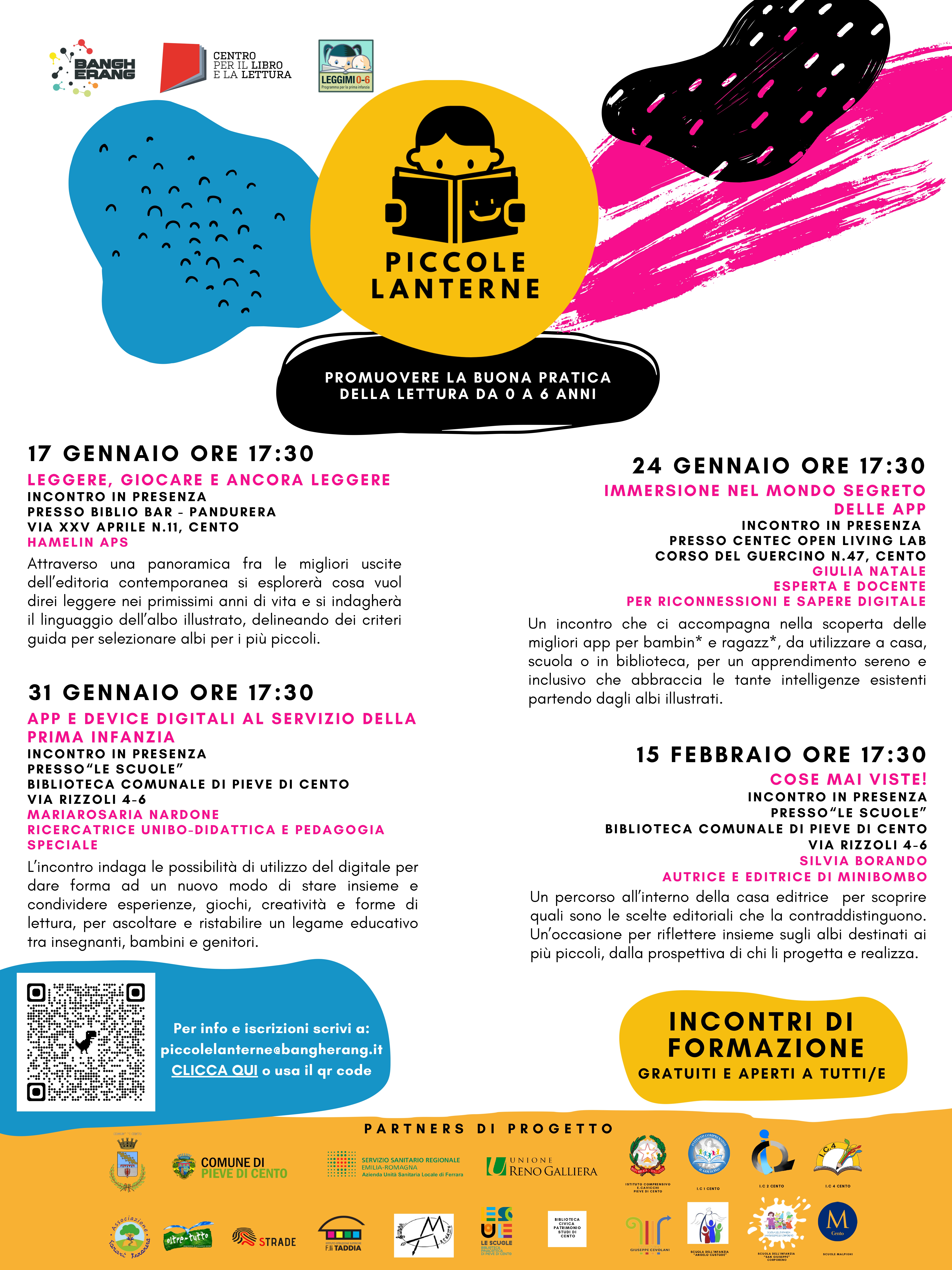 locandina incontri formazione Cento e Pieve di Cento