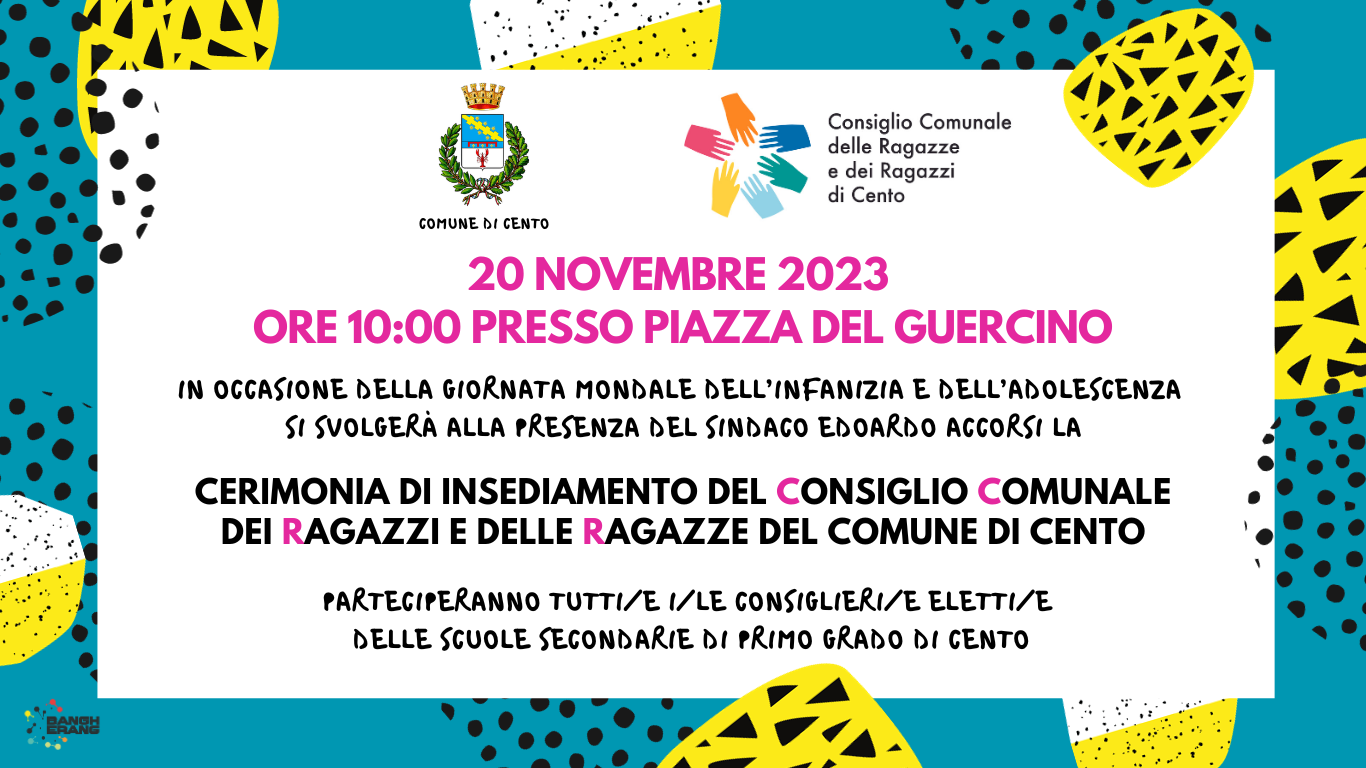 cartolina insediamento Consiglio Comunale dei Ragazzi e delle Ragazze