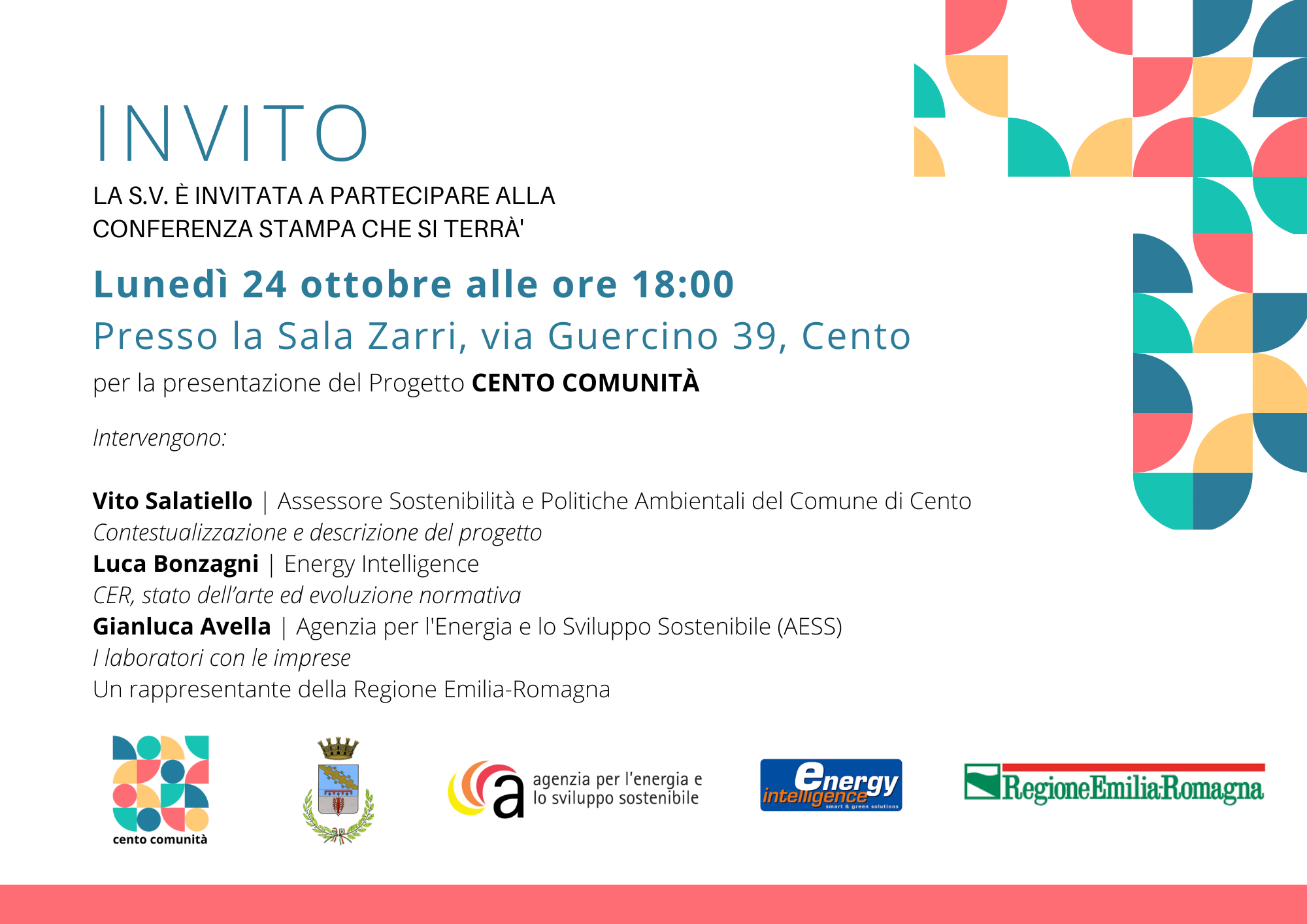 invito alla conferenza di presentazione pubblica di lunedì 24 ottobre ore 18 in Sala Zarri