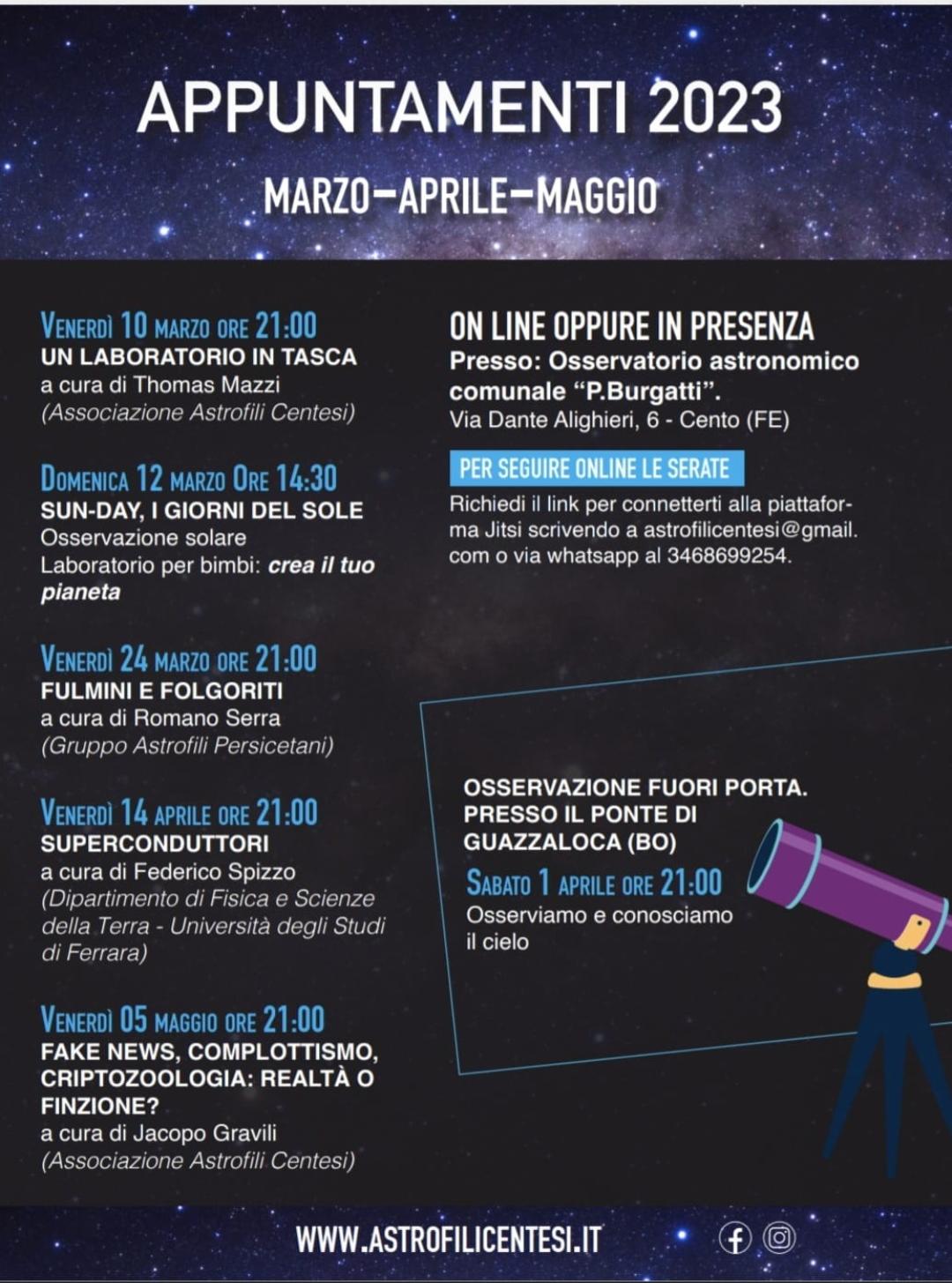 locandine iniziative da marzo a maggio 2023