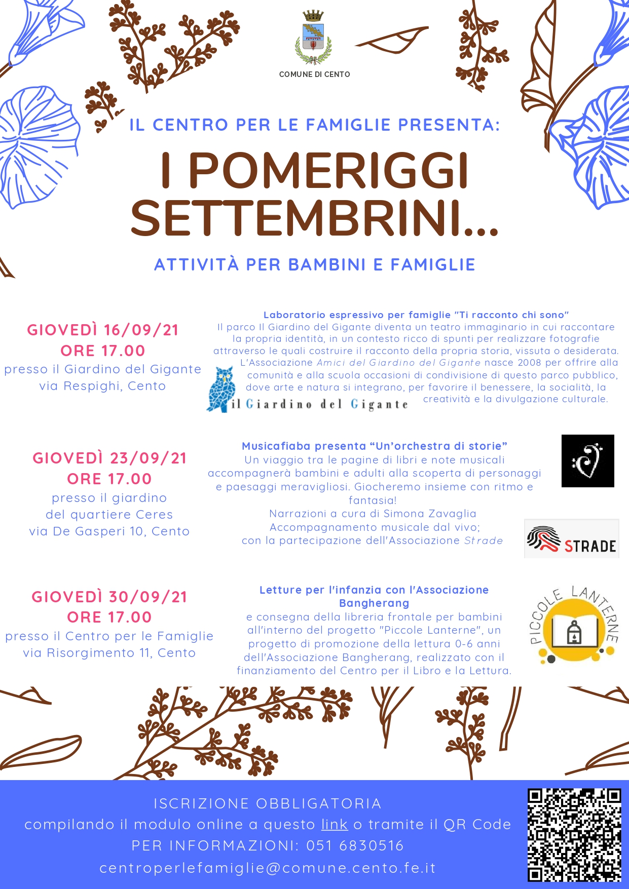 locandina con le informazioni sul programma