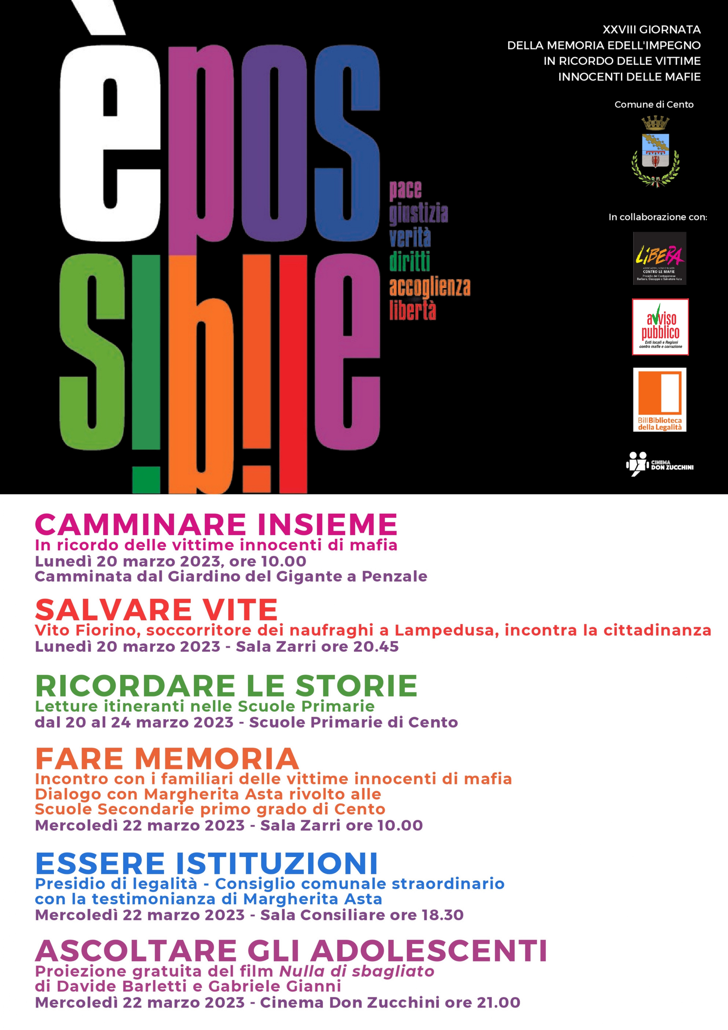 locandina informativa con programma degli eventi