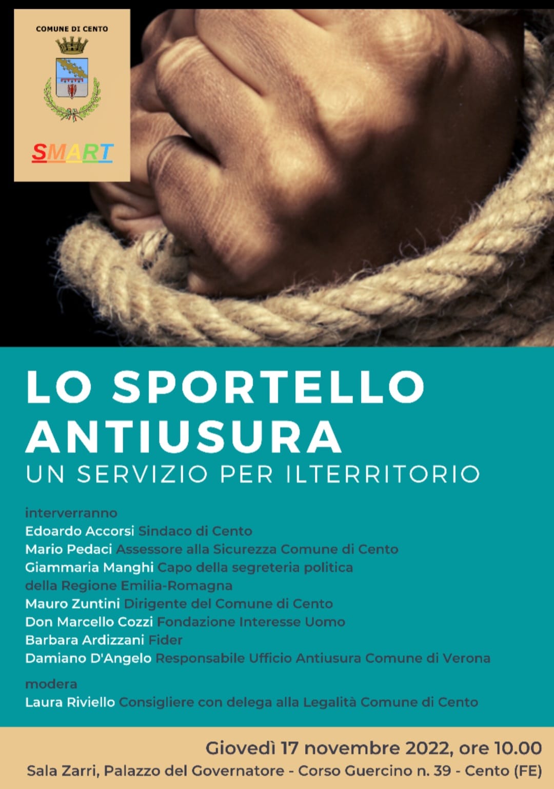 locandina informativa con programma della tavola rotonda
