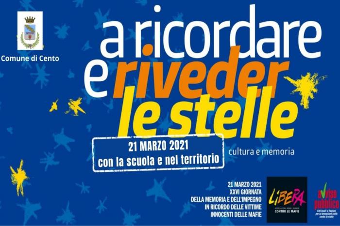 banner con titolo e data iniziativa, loghi Comune di Cento  Libera e Avviso pubblico