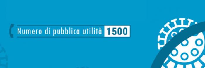 scritta numero di telefono 1500 per emergenza coronavirus