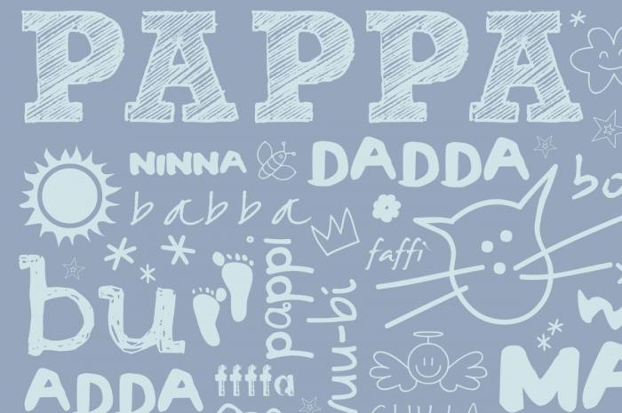 scritte di alcune prime parole dei bambini 