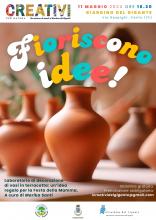 locandina con fotografia vasi di terracotta