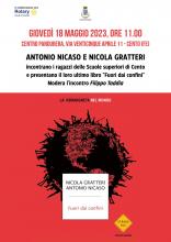 Locandina incontro Nicasio con le scuole superiori 18 maggio mattina