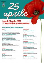 Locandina con il programma delle celebrazioni e un papavero rosso disegnato