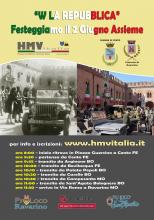 locandina iniziativa Viva la Repubblica colonna mezzi militari