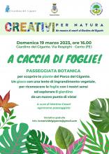 locandina informativa con foglie disegnate