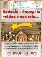 locandina con presepe in legno