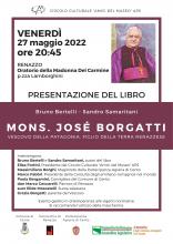 locandina informativa con fotografia di mons. José Borgatti