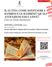 locandina informativa incontro formativo sul lutto
