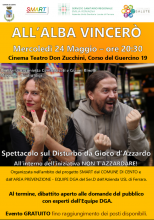 locandina incontro sulla dipendenza da gioco d'azzardo del 24 maggio sera