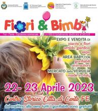 locandina informativa con fotografia bambino biondo che annusa un girasole