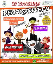 locandina iniziativa Renazzoween con disegni maschere streghe e zucca
