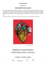 Spettacolo Frammenti di sacro spiegazione con disegno di un cuore e fiori