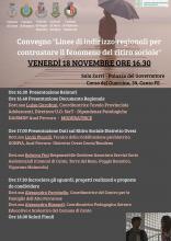 locandina informativa con il programma degli interventi e fotografie adolescenti