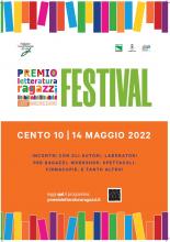 locandina informativa del festival con libri colorati stilizzati 