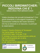 locandina minicorso per piccoli birdwatcher
