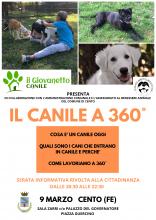 locandina informativa con tre fotografie di cani all'interno del canile