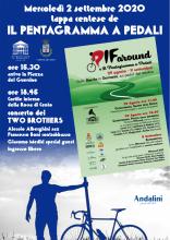 locandina evento programma e uomo con bicicletta