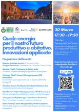 locandina informativa con illuminazione notturna piazza Guercino e lampadina