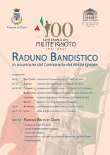 locandina programma del concerto bandistico con stilizzato milite ignoto