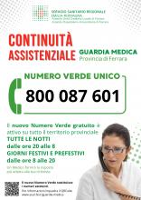 locandina informativa con dottoressa che risponde al telefono