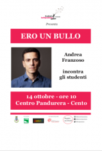locandina programma conferenza con fotografia Andrea Franzoso