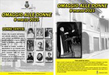 Locandina generale donne centesi e locandina Pina Agostina Belli fotografia bn e bibliografia