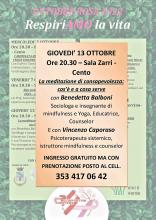 locandina informativa la meditazione di consapevolezza 13 ottobre