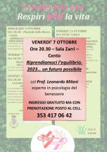 Locandina informativa Riprendiamoci l'equilibrio 7 ottobre