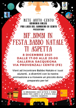 locandina descrittiva dell'evento con babbo natale disegnato