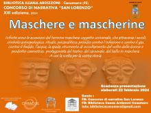 cartolina concorso con fotografie tre maschere sculture civiltà antiche