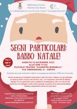 locandina descrittiva dell'evento con babbo natale disegnato