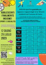 locandina informativa con tabella delle attività sportive