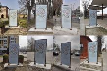quattro totem Porta Pieve, Rocca, piazzale Bonzagni e Stazione corriere