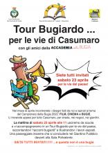 locandina informativa con disegno di un regista 'Bugiargista' sulla sedia
