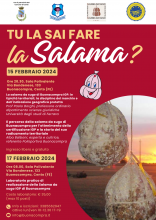 locandina informativa con fotografia della salama