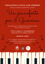 locandina informativa con i tasti del pianoforte disegnati